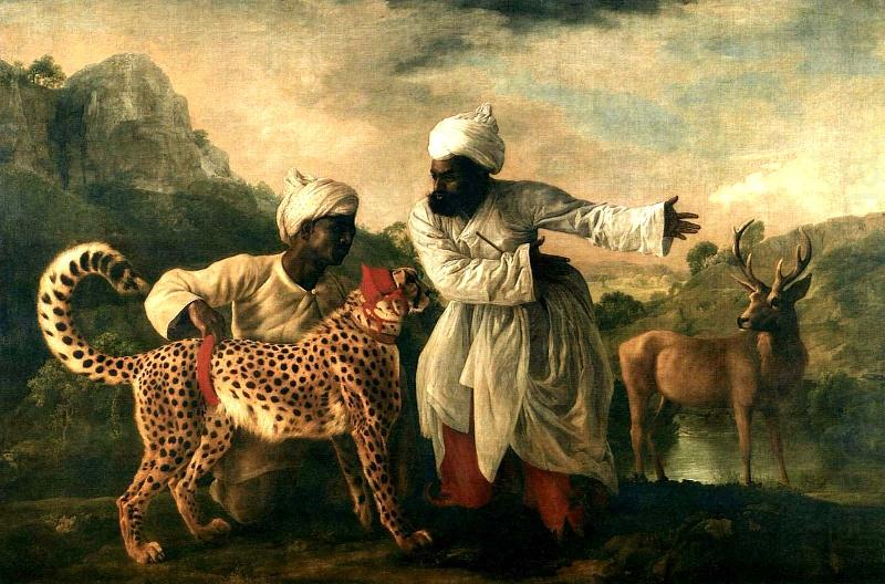George Stubbs Gepard mit zwei indischen Dienern und einem Hirsch
